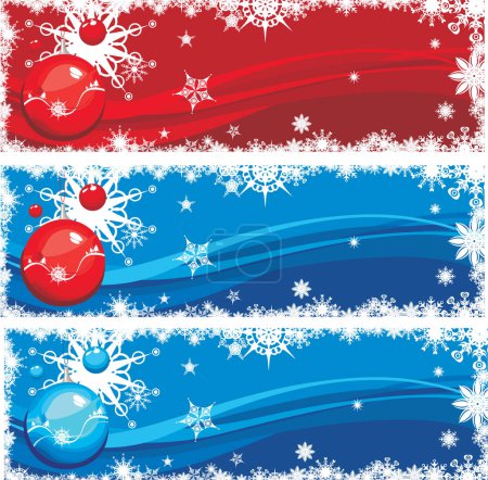 Ilustración de Conjunto de pancartas de Navidad. ilustración vectorial - Imagen libre de derechos