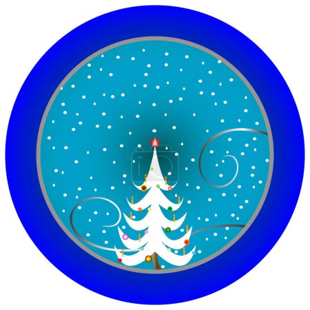 Illustration for Christmas tree on white background - Royalty Free Image