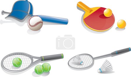 Téléchargez les illustrations : Illustration vectorielle des équipements sportifs - en licence libre de droit
