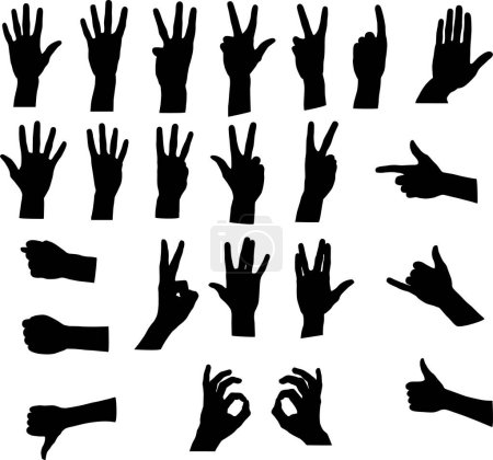 Ilustración de Vector ilustración de iconos de mano humana conjunto - Imagen libre de derechos
