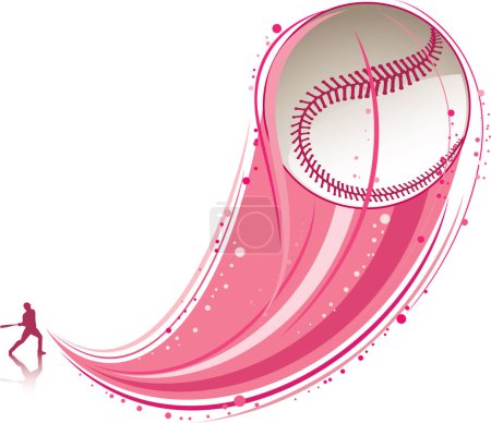 Téléchargez les illustrations : Illustration vectorielle moderne d'une balle de baseball - en licence libre de droit