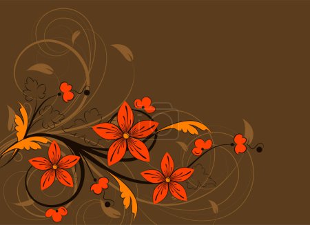 Illustration for Beautiful decorative background with flowers and floral elements - Royalty Free Image