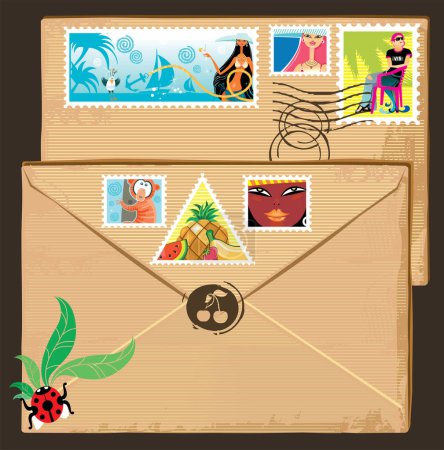 Illustration for Set of travel letters, vector illustration - Royalty Free Image