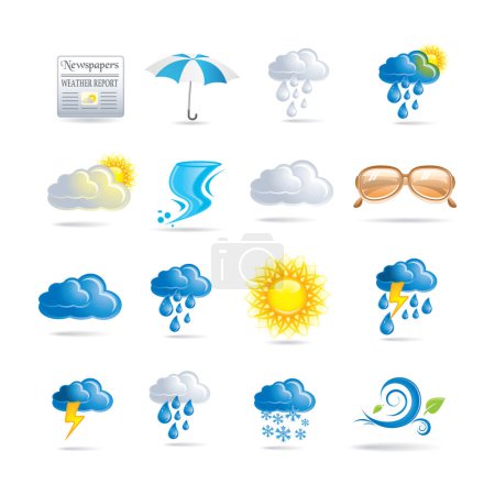 Illustration for Weather icons vector. illustration - Royalty Free Image