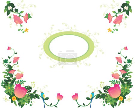 Ilustración de Acuarela marco floral diseño - Imagen libre de derechos
