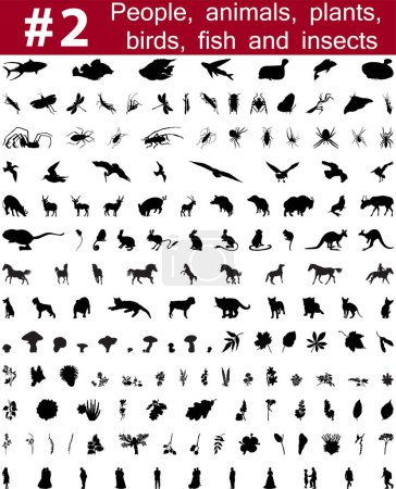Ilustración de Conjunto de siluetas de animales - Imagen libre de derechos