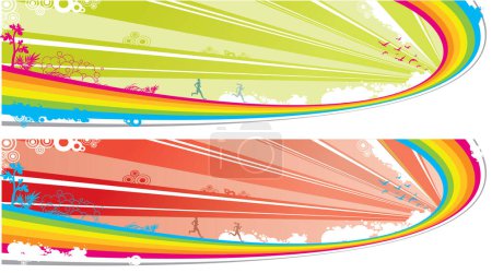 Illustration for Vector rainbow banners set - Royalty Free Image
