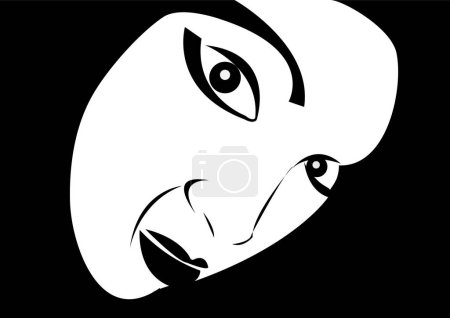 Illustration for Portrait of a woman, modern vector illustration - Royalty Free Image