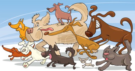 Téléchargez les illustrations : Illustration de dessin animé d'un chien mignon - en licence libre de droit
