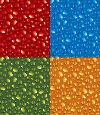 Ilustración de Ilustración vectorial de fondos de color con gotas de agua - Imagen libre de derechos