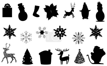 Ilustración de Conjunto de iconos de Navidad, ilustración vectorial - Imagen libre de derechos