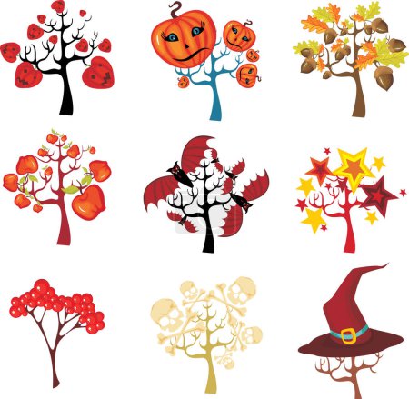 Illustration for Set of halloween elements, vector - Royalty Free Image