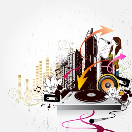 Ilustración de Cartel del evento musical, ilustración vectorial moderna - Imagen libre de derechos