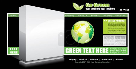 Ilustración de Tierra verde con caja blanca - Imagen libre de derechos