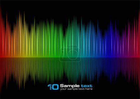 Téléchargez les illustrations : Forme d'onde sonore colorée, fond vectoriel - en licence libre de droit