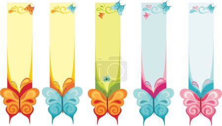 Téléchargez les illustrations : Ensemble de bannières de fleurs colorées - en licence libre de droit