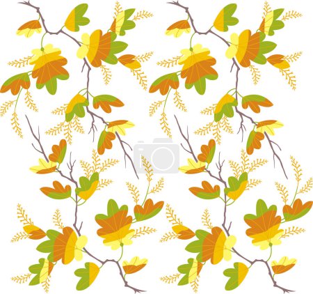 Ilustración de Conjunto de hojas de otoño. ilustración vectorial. - Imagen libre de derechos