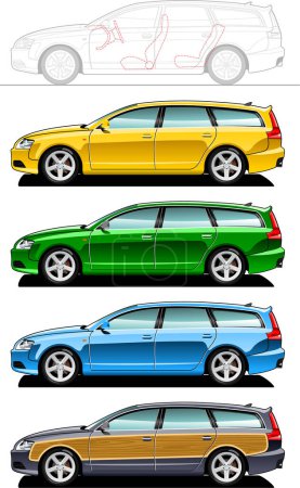 Téléchargez les illustrations : Jeu de voiture illustration vectorielle moderne - en licence libre de droit