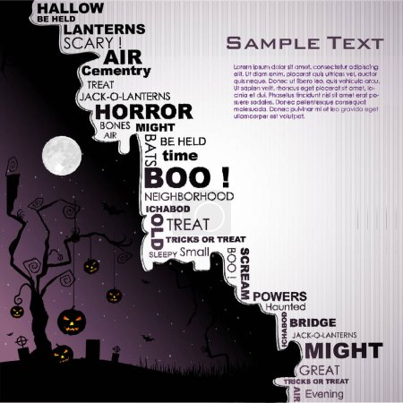Illustration for Halloween background with place for text. - Royalty Free Image