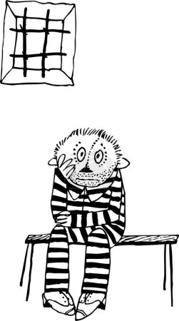 Illustration for Cartoon illustration of prisoner man - Royalty Free Image