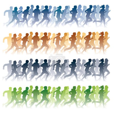 Illustration for Running people, vector illustration - Royalty Free Image