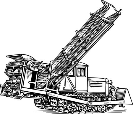 Illustration for Vector drawing of a coal mining machine - Royalty Free Image