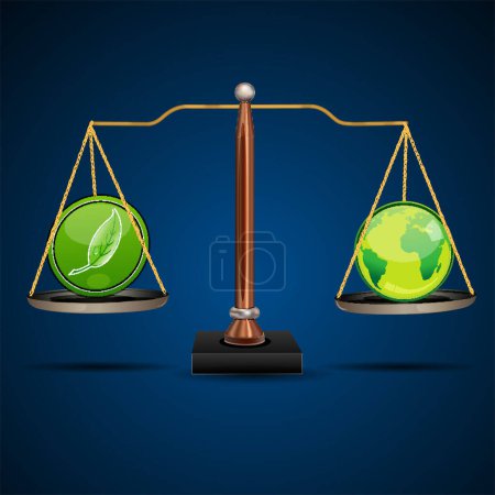Illustration for Concept with green energy symbol, vector illustration - Royalty Free Image