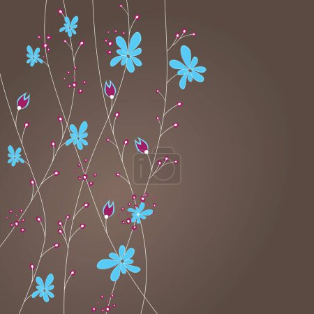 Illustration for Vector illustration of abstract background with flowers - Royalty Free Image