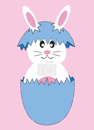 Téléchargez les illustrations : Œuf de Pâques avec lapin, illustration vectorielle moderne - en licence libre de droit