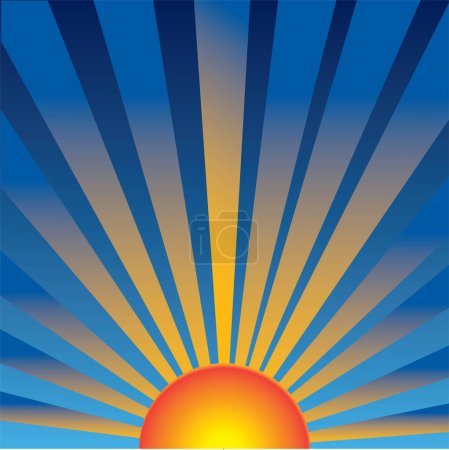 Ilustración de Sol con rayos. fondo abstracto colorido - Imagen libre de derechos