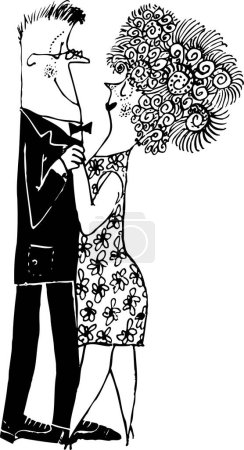 Illustration for Black white couple in love - Royalty Free Image