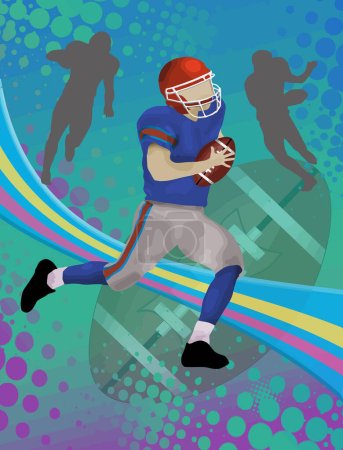Téléchargez les illustrations : Un footballeur américain en action. Illustration vectorielle
. - en licence libre de droit