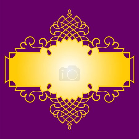 Illustration for Decorative gold background with frame - Royalty Free Image