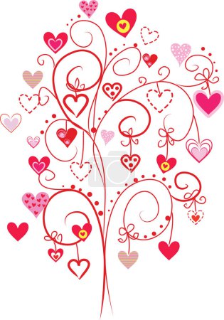 Illustration for Valentine 's day greeting card with hearts - Royalty Free Image