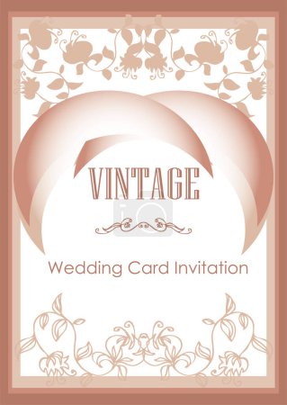 Illustration for Delicate vintage invitation with flowers - Royalty Free Image