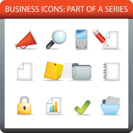 Ilustración de Conjunto de iconos de negocios. Ilustración vectorial. - Imagen libre de derechos