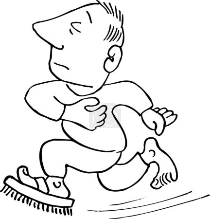 Téléchargez les illustrations : Running boy, illustration, vecteur sur fond blanc. - en licence libre de droit