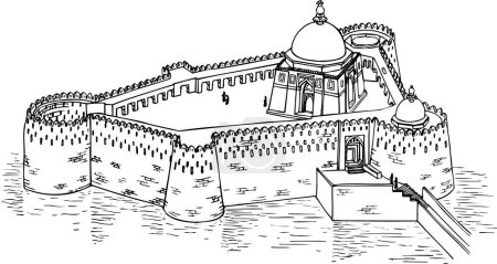 Téléchargez les illustrations : Le château de la forteresse, illustration gravée vintage - en licence libre de droit