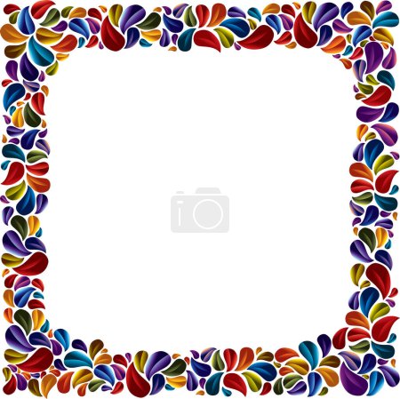 Illustration for Frame with multicolored floral elements - Royalty Free Image