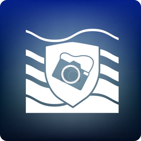 Illustration for Photo camera icon. internet button on white background - Royalty Free Image