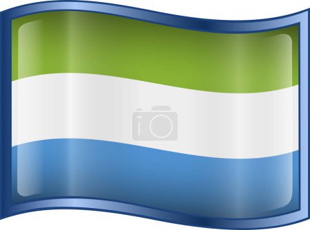 Illustration for Flag of sierra leone on white background - Royalty Free Image