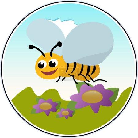 Ilustración de Vector ilustración de la abeja de dibujos animados - Imagen libre de derechos