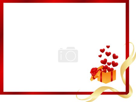 Téléchargez les illustrations : Rouge fond Saint-Valentin avec des cœurs et un endroit pour le texte - en licence libre de droit