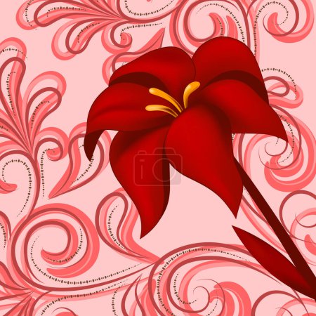 Illustration for Vector illustration of a red flower - Royalty Free Image