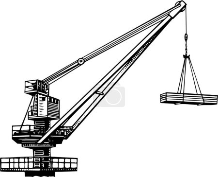 Illustration for Vector crane on white - Royalty Free Image