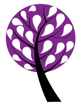 Illustration for Purple tree on white background - Royalty Free Image