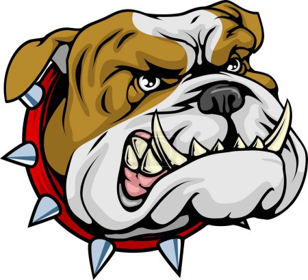 Téléchargez les illustrations : Design du logo de mascotte de bulldog - en licence libre de droit