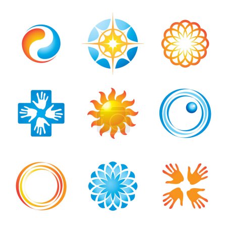 Ilustración de Vector logos colección sobre fondo blanco - Imagen libre de derechos