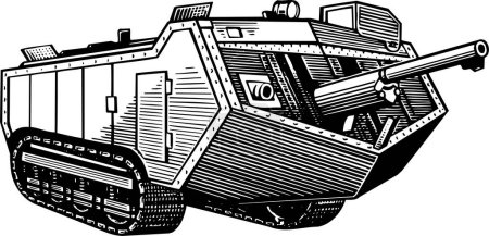 Téléchargez les illustrations : Illustration vectorielle du char militaire
. - en licence libre de droit