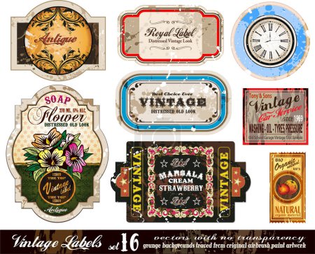 Illustration for Set of vintage labels on white background - Royalty Free Image